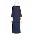Front open abaya- Brown-Blue Front open abaya- Brown-Blue